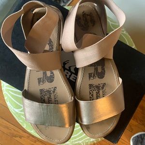 Gold Sorel Ella Sandals